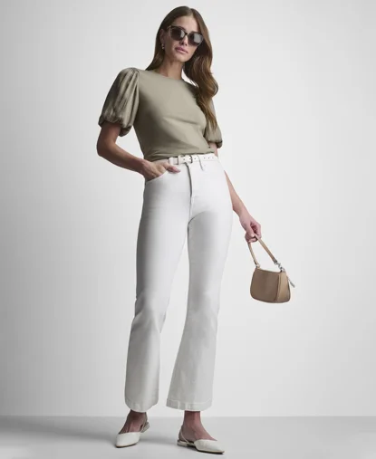 DKNY Áo Kiểu Nữ S/S Mix Media Knit Top