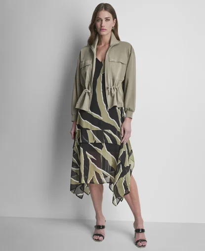 DKNY Áo Khoác Nữ Ls Arid Pique Technical Jacket