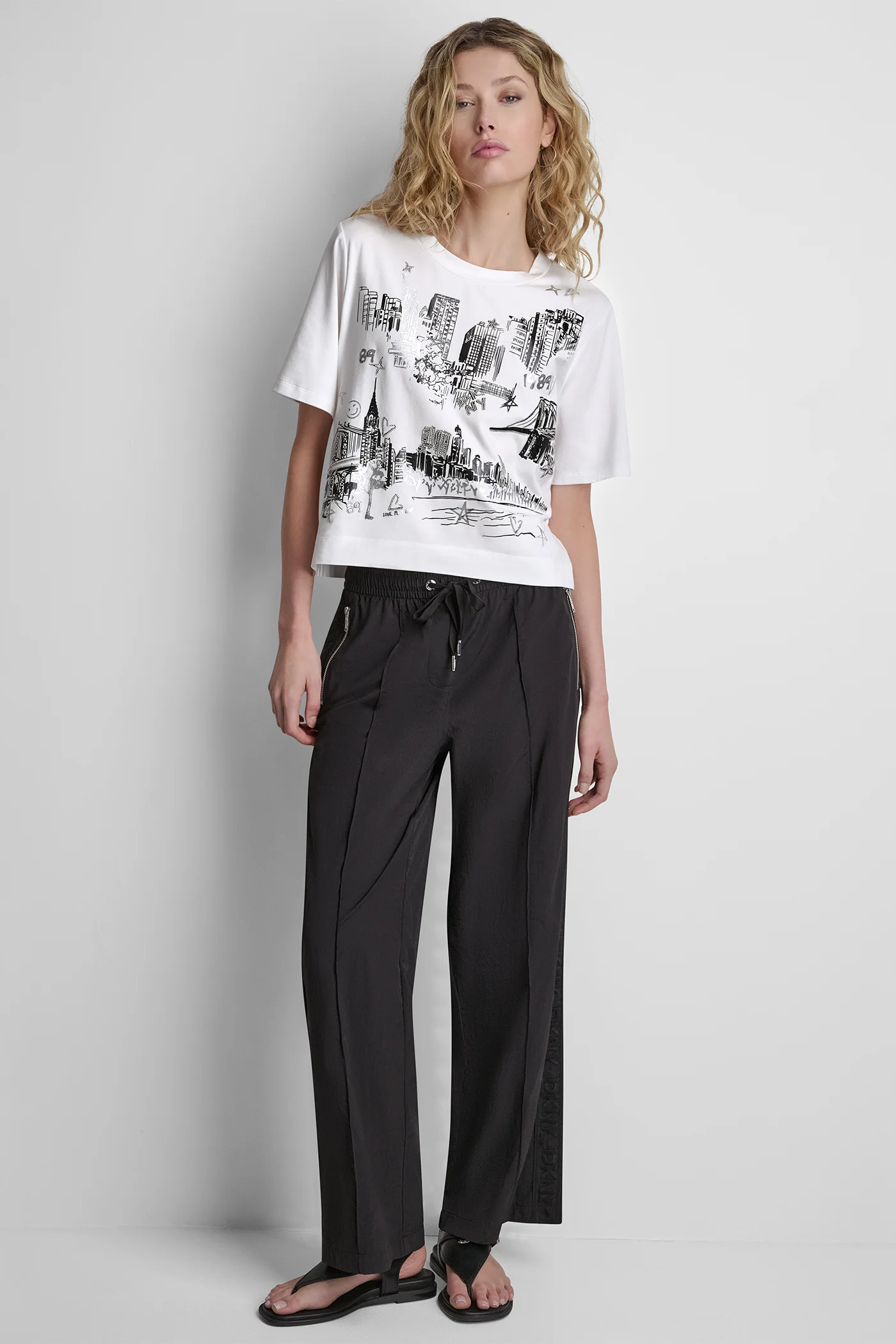 DKNY Áo Thun Nữ S/S New York Toile T Shirt