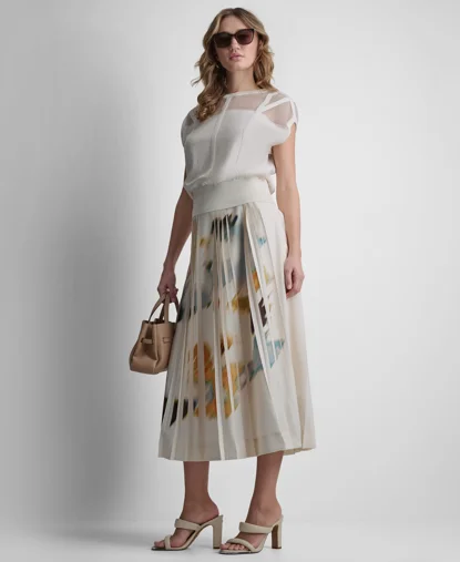 DKNY Váy Nữ Prntd Pleatd Stretch Skirt