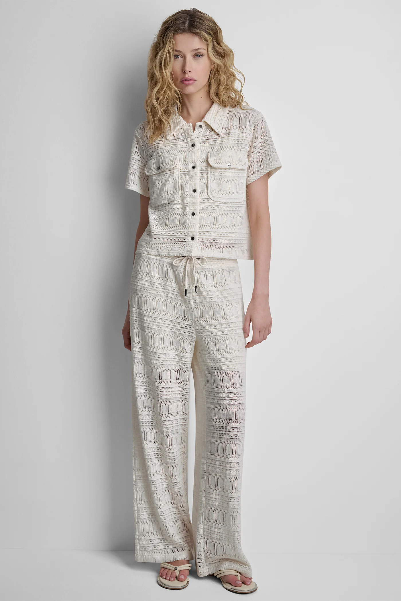 DKNY Quần Dài Nữ Pearl Knit Draw String Pants