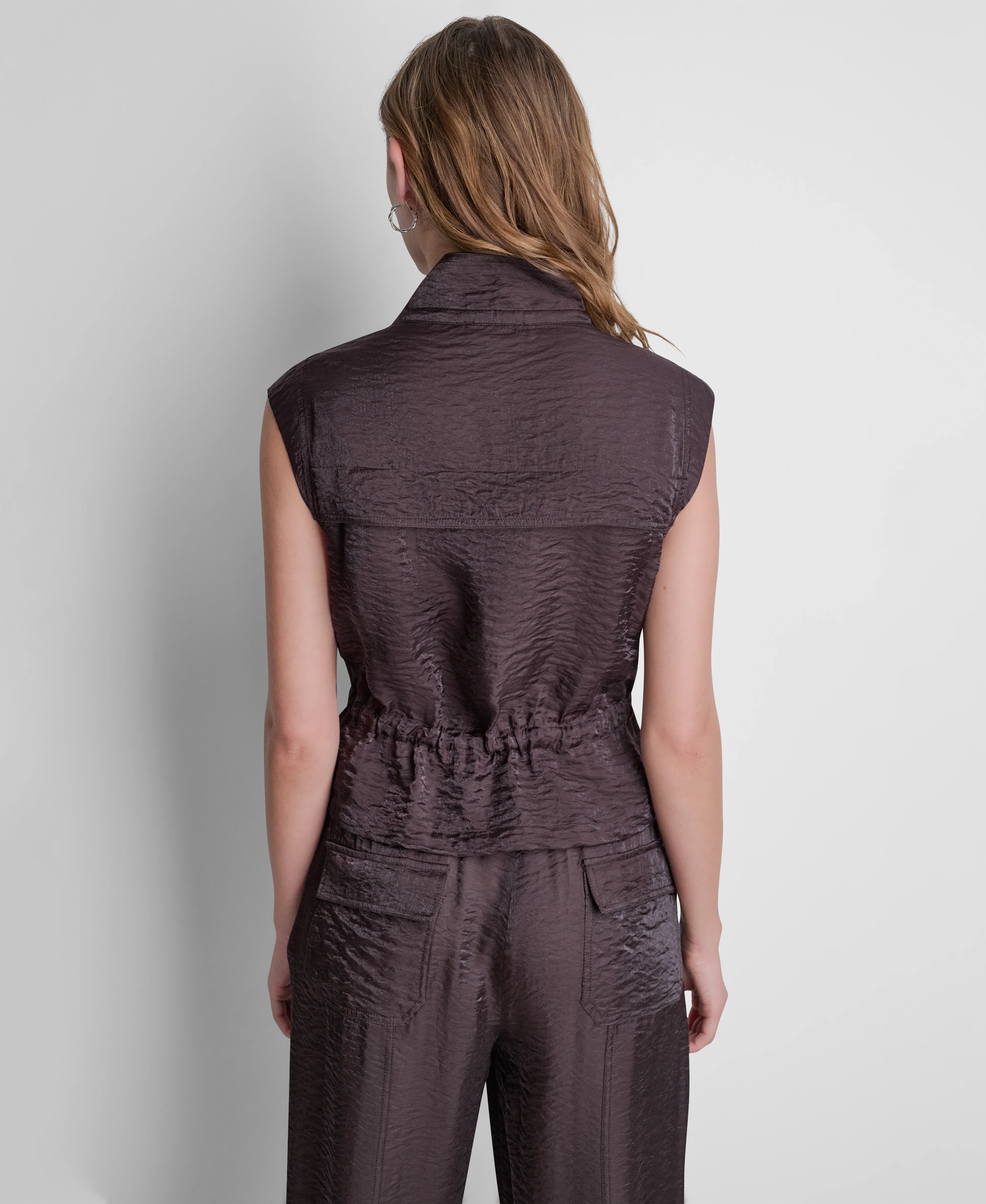 DKNY Áo Khoác Nữ Cap Slv Twinkle Tie Frnt Vest