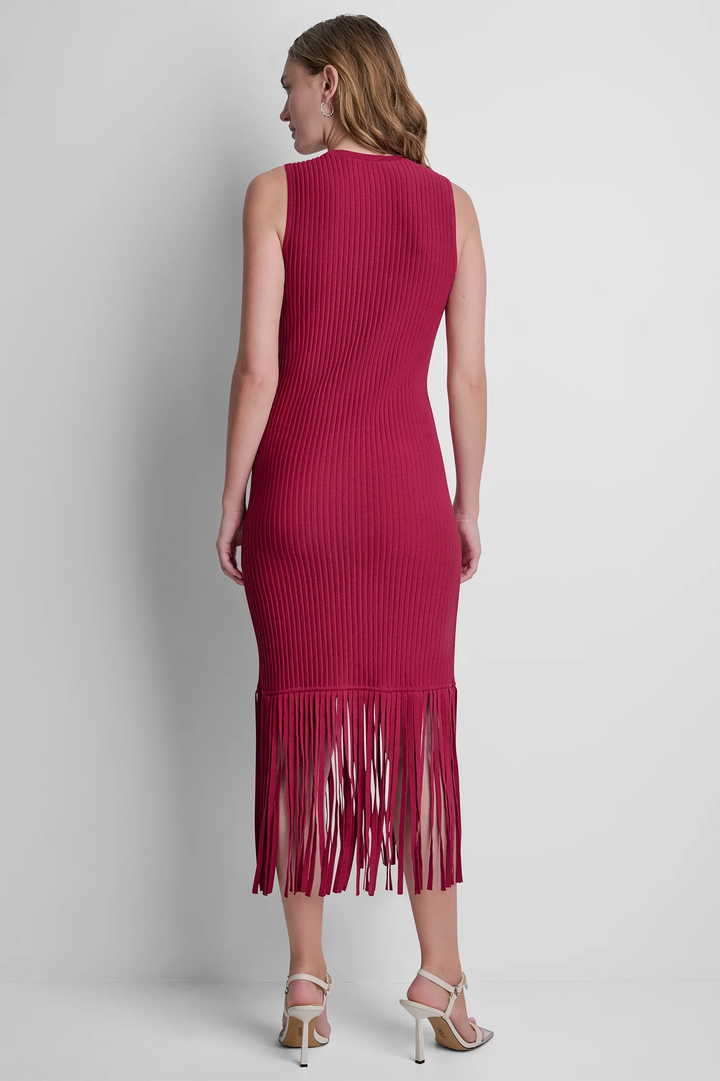 DKNY Đầm Nữ S/L Fringe Sweater Dress