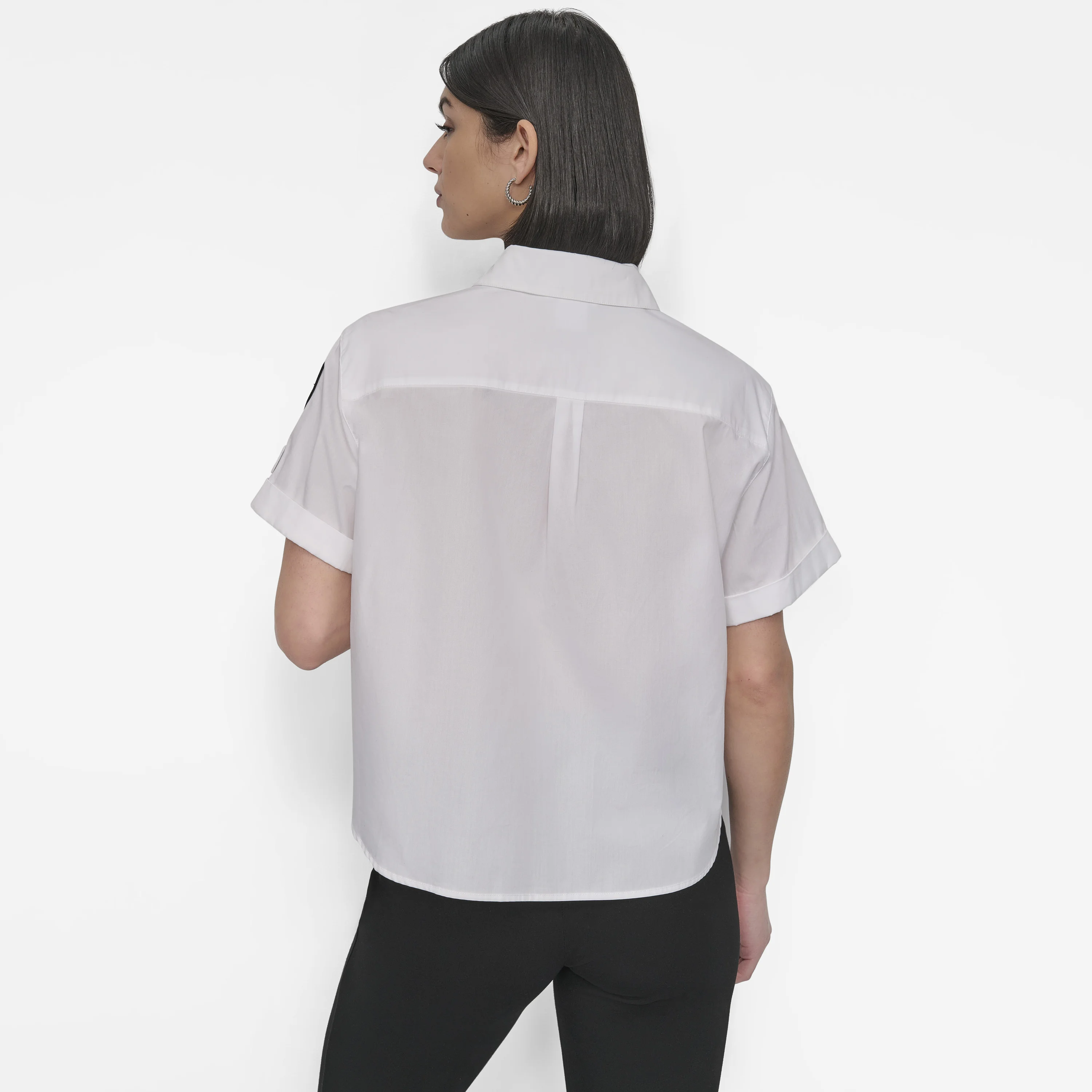 DKNY Áo Sơ Mi Nữ S/S Collard Pins N P
