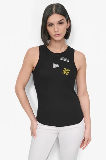 DKNY Áo Thun Nữ S/L Pins N Patches K