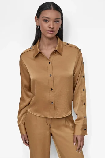 DKNY Áo Sơ Mi Nữ L/S Glazed Dressing Shirt