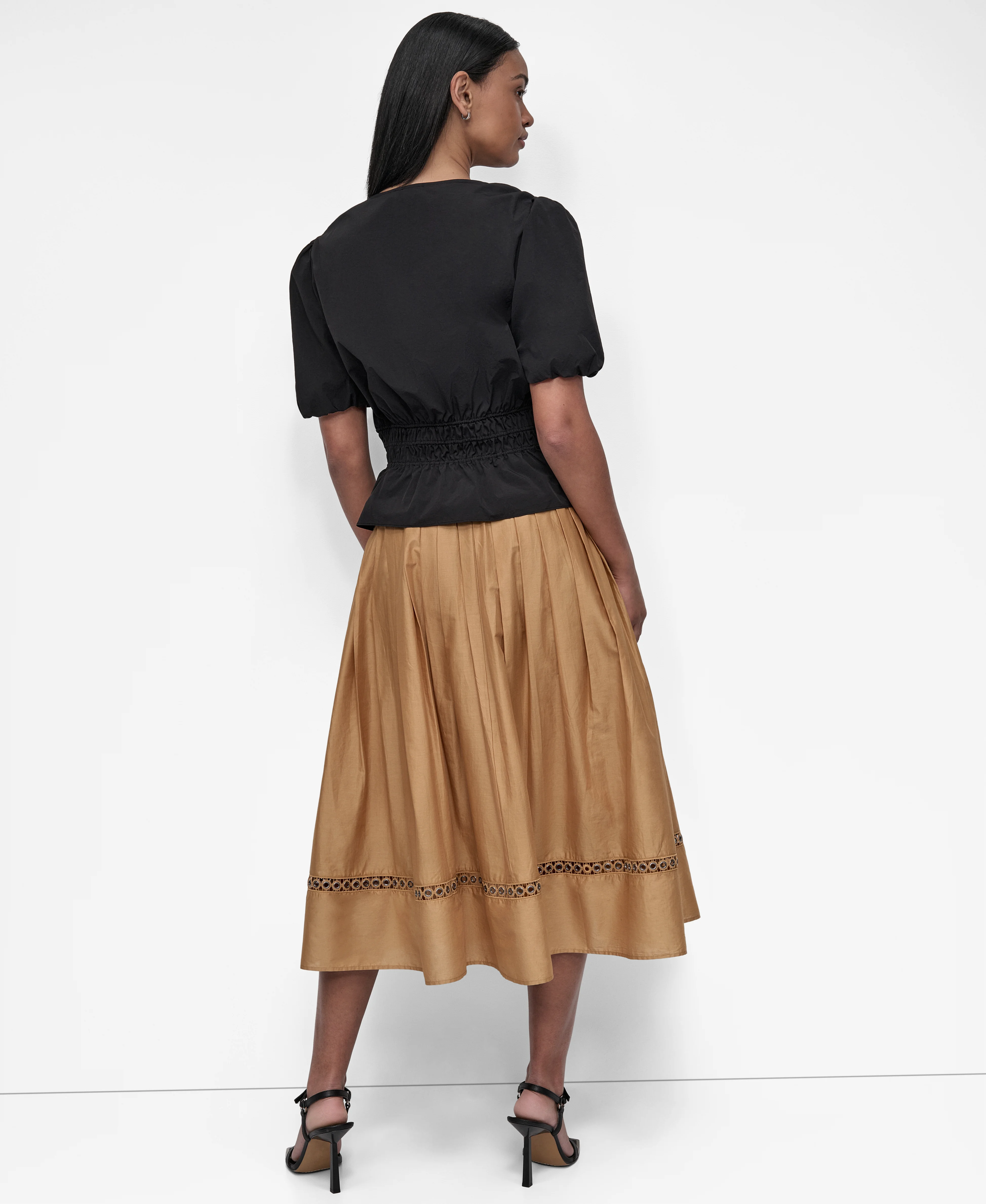 DKNY Áo Kiểu Nữ S/S Vnck Peplum Top