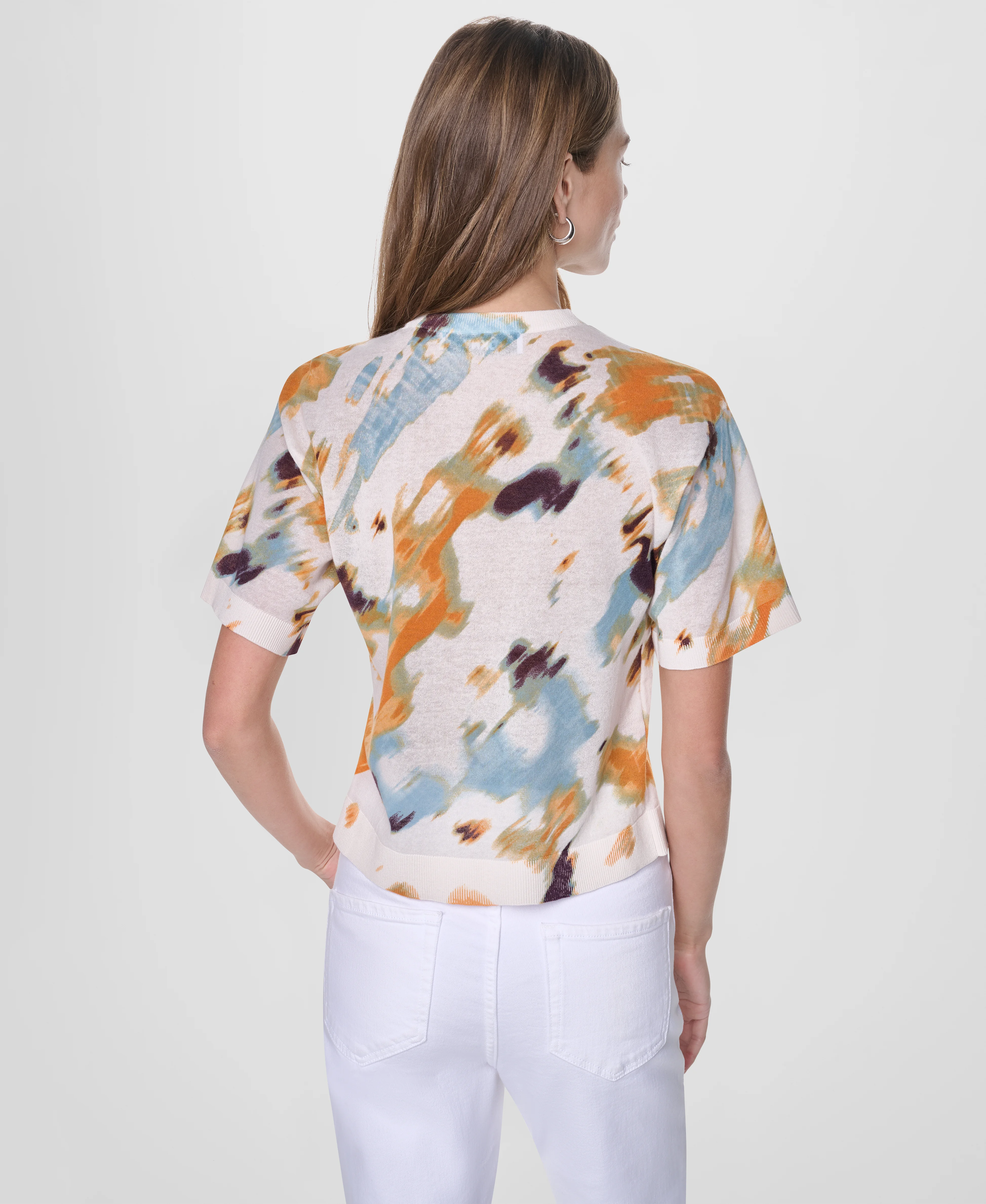 DKNY Áo Len Nữ S/S Prntd Lght Weight Swtr