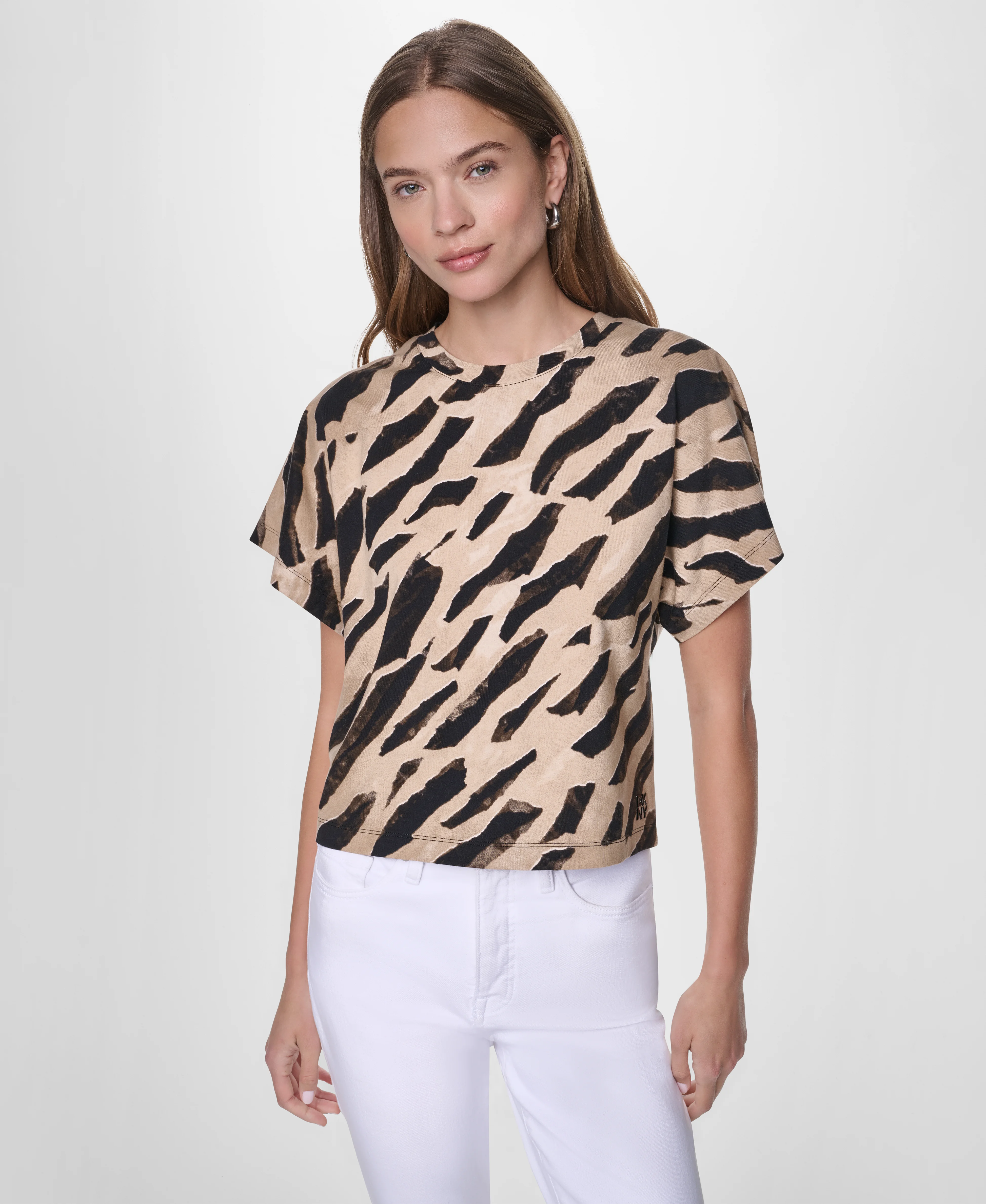 DKNY Áo Thun Nữ Dolman Slv Cttn Span Shirt