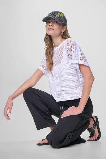 DKNY Áo Kiểu Nữ Dolmam Slv Crochet Mesh Shirt