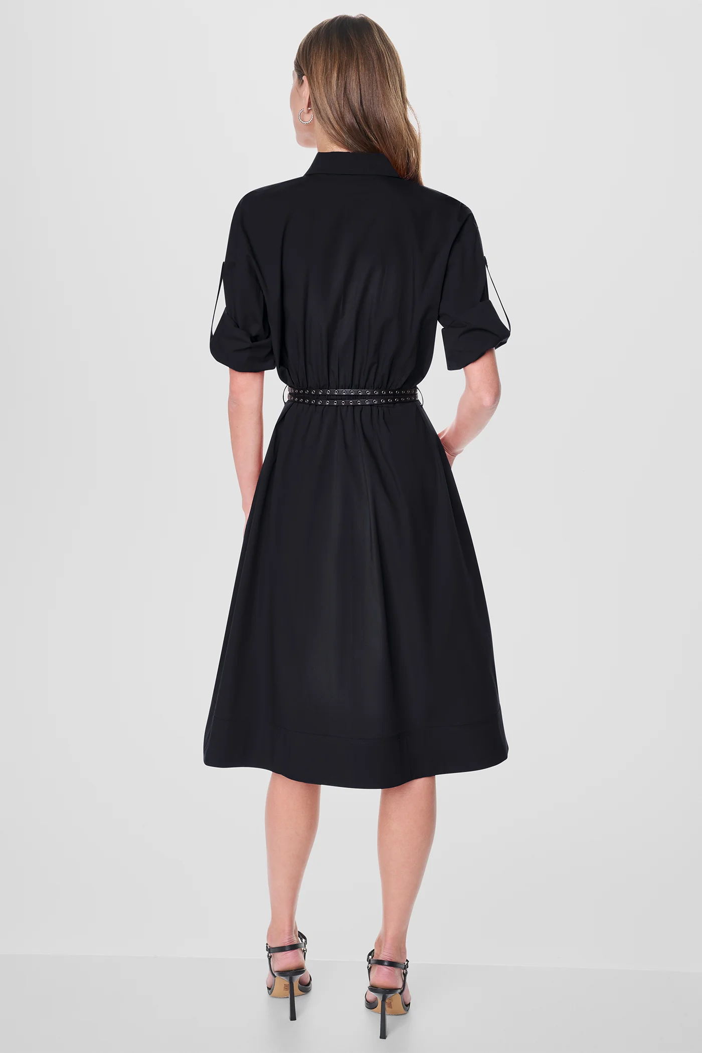 DKNY Đầm Nữ Ls Roll Tab Belt Poplin Dress