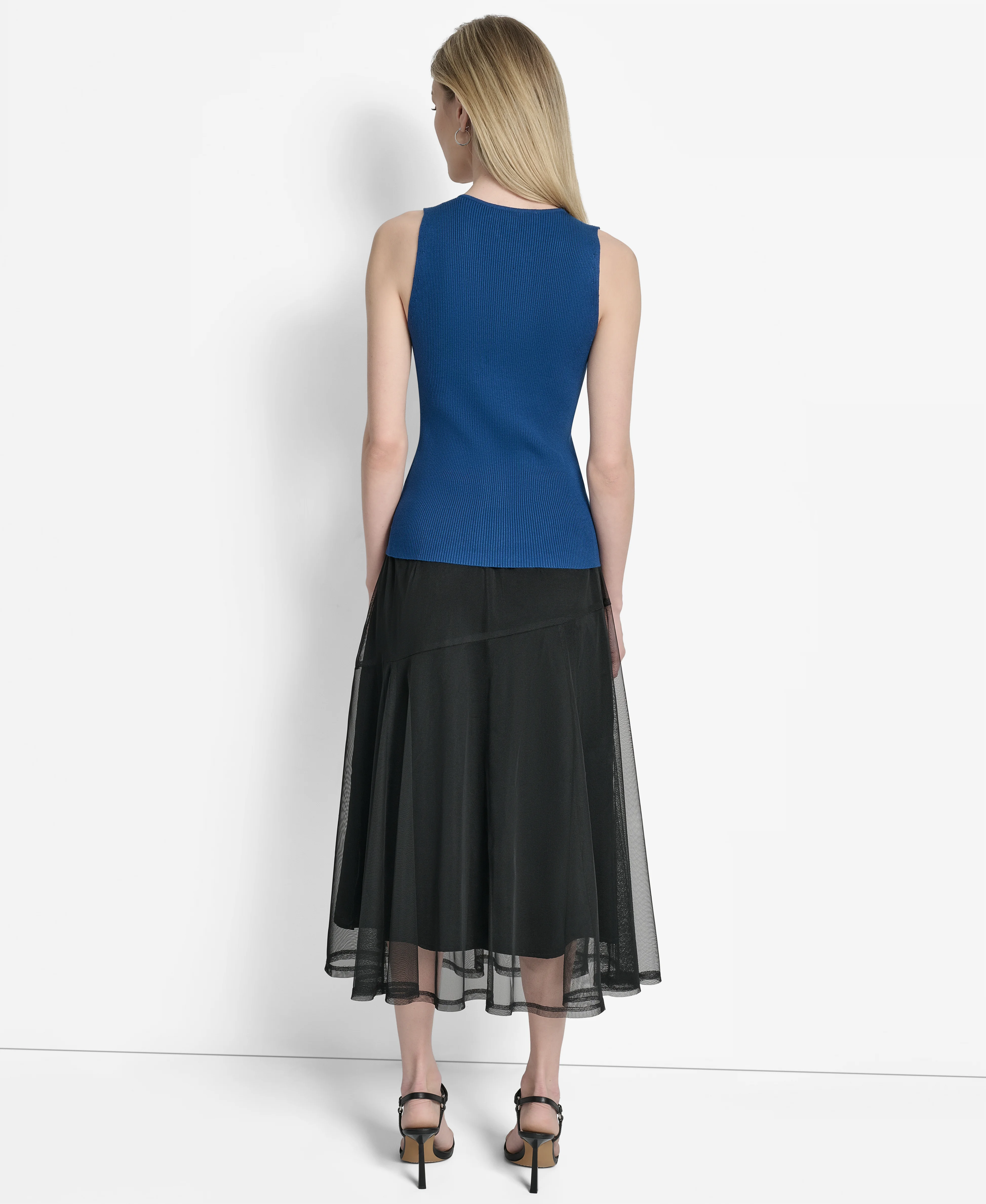 DKNY Áo Len Nữ S/L 2Way Zip Swtr