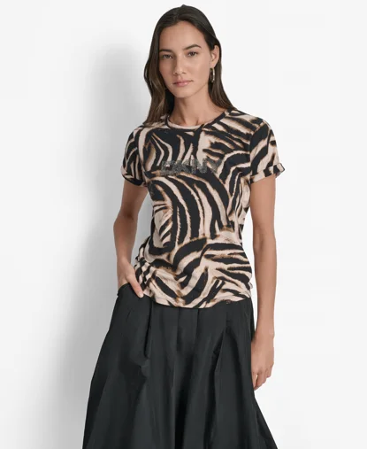 DKNY Áo Thun Nữ S/S Printed Logo T Shirt