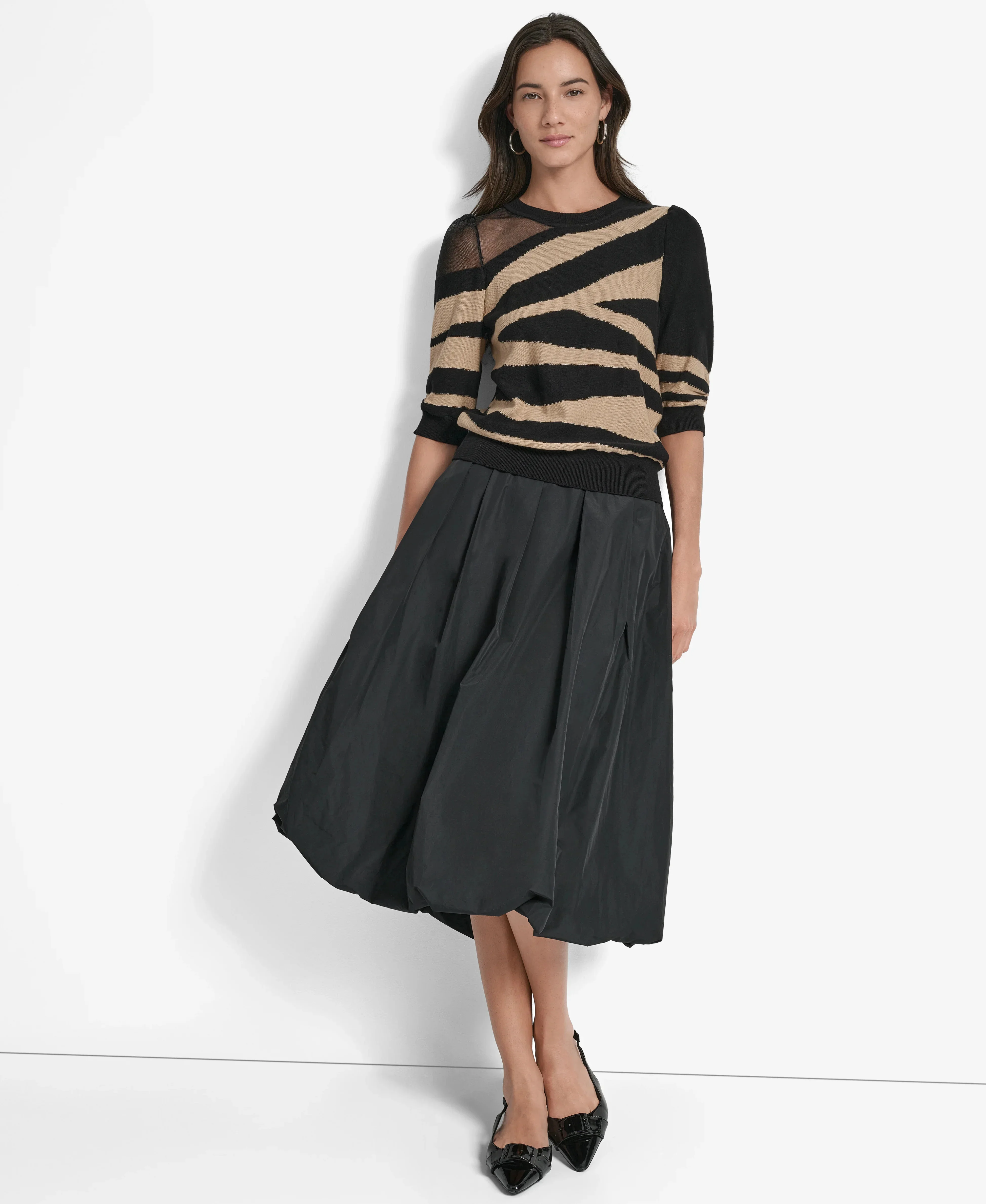 DKNY Áo Len Nữ 3/4 Zerba Print Swtr