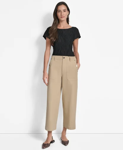 DKNY Quần Dài Nữ Puff Slv Grommet Voile Top