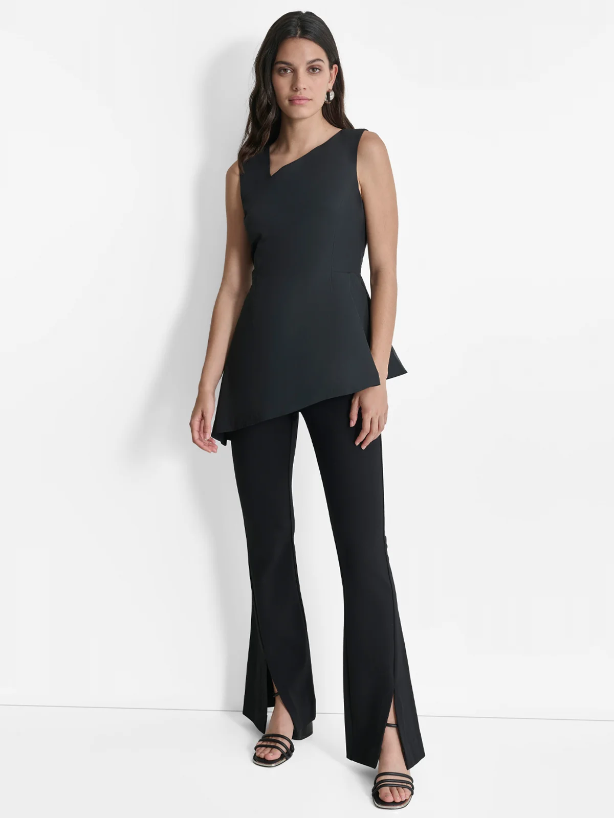 DKNY Áo Kiểu Nữ S/L Memory Taffeta Hem Top