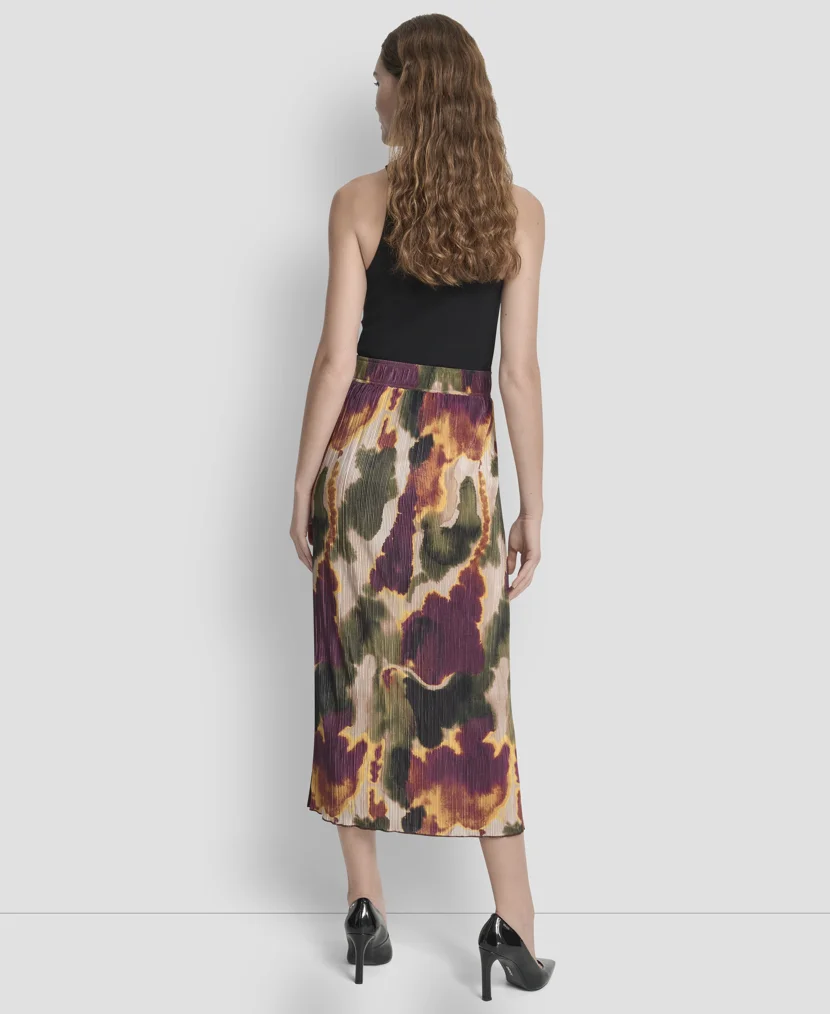 DKNY Váy Nữ Printed Plisse Midi Skirt