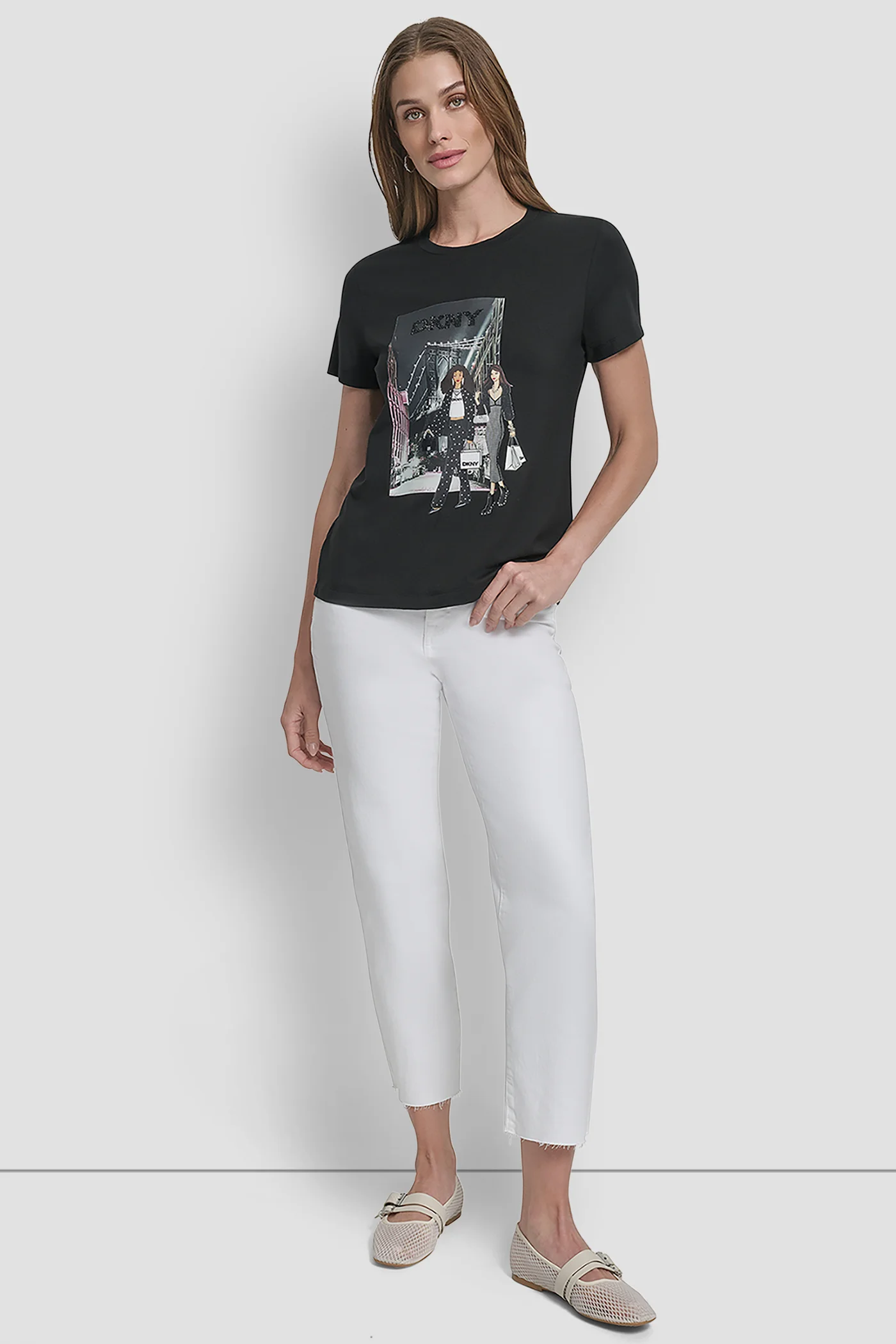 DKNY Áo Thun Nữ S/S 2Gid Conversational Tshirt