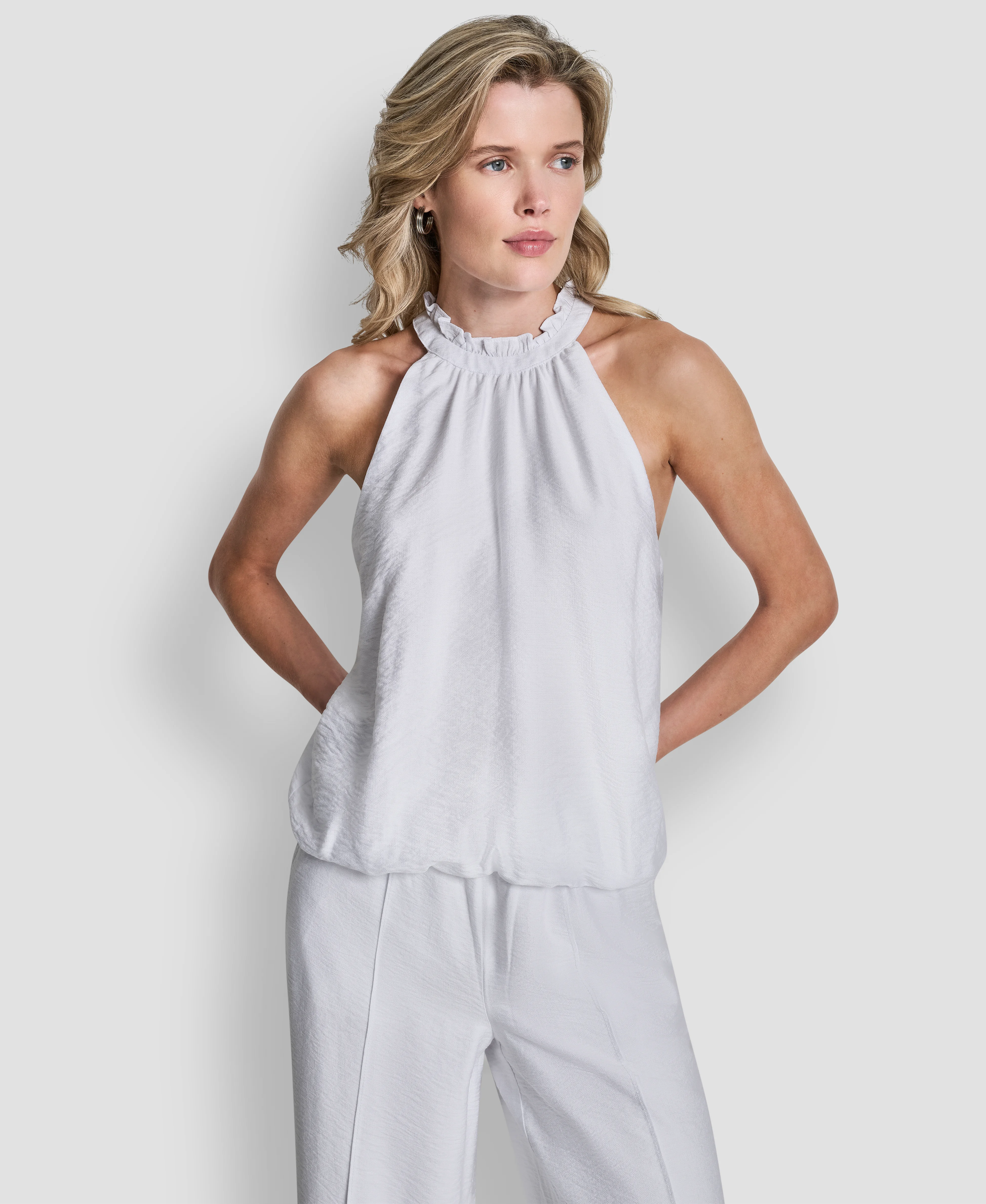 DKNY Áo Kiểu Nữ S/L Bbl Hem Hltr Top