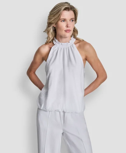 DKNY Áo Kiểu Nữ S/L Bbl Hem Hltr Top