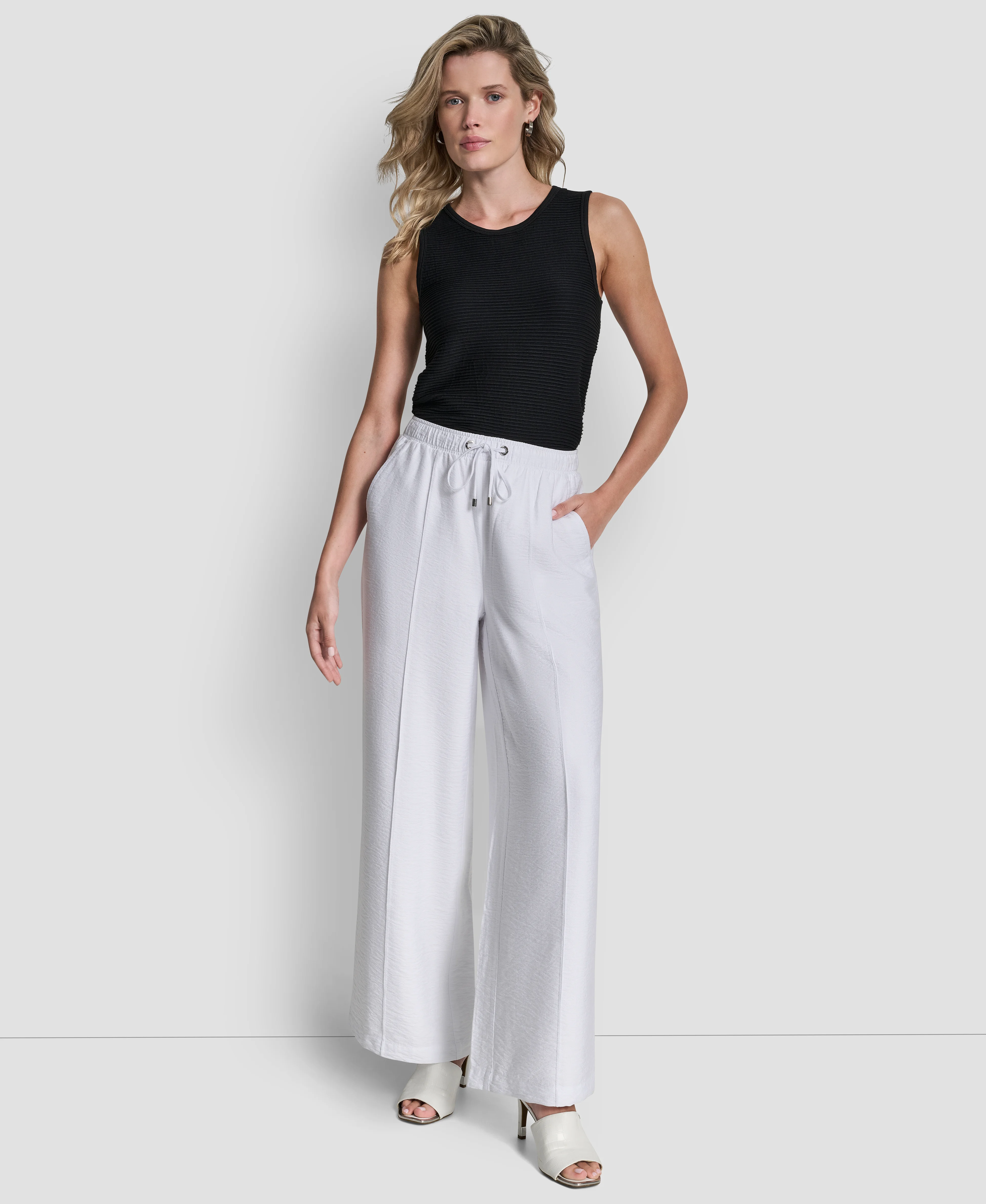 DKNY Quần Dài Nữ Pull On Frnt Crnkl Drssng Pant
