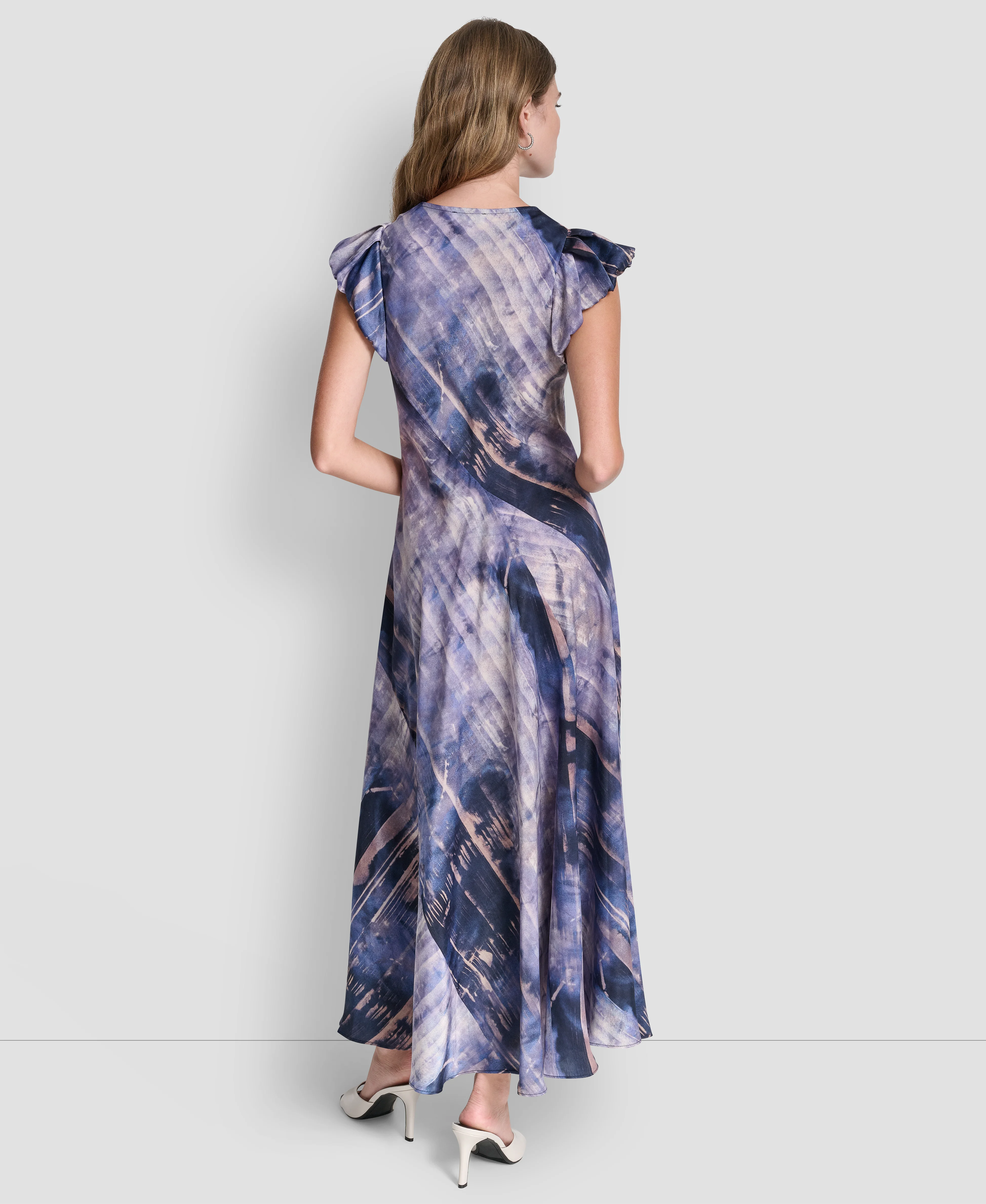 DKNY Đầm Nữ Puff Slv Satin Bias Cut Dress