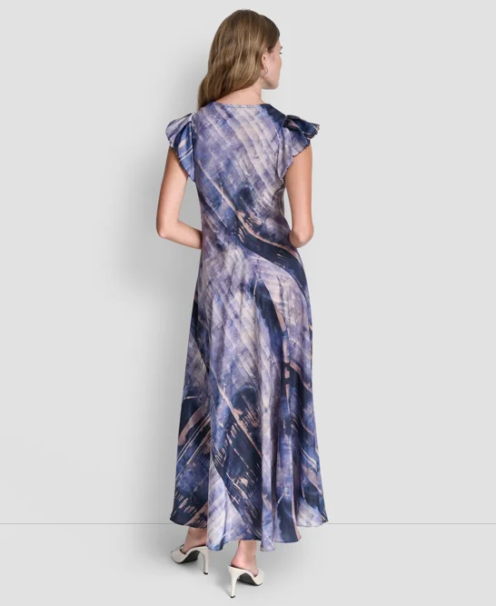 DKNY Đầm Nữ Puff Slv Satin Bias Cut Dress