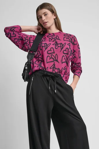 DKNY Áo Len Nữ L/S Light Weight Prntd Swtr