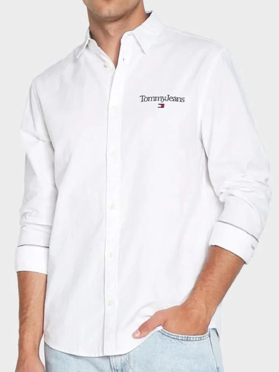 Tommy Jeans - Áo Sơ Mi Nam Tay Dài TJM Serif Linear Oxford Shirt - WHITE