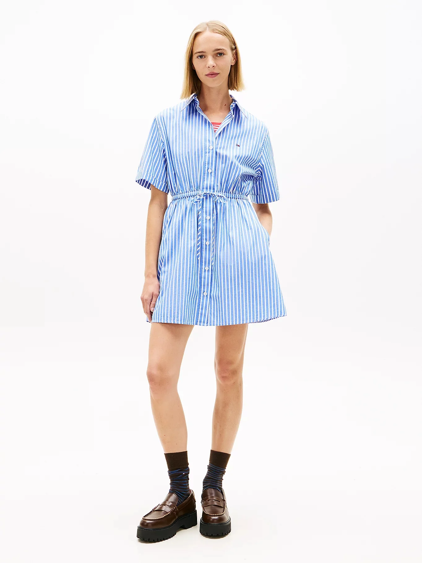 TOMMY JEANS Đầm Nữ TJW Mini Stripe Shirt Dress