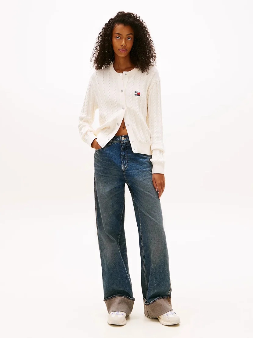 TOMMY JEANS Áo Cardigan Nữ Tay Dài TJW Cable Essential Cardigan