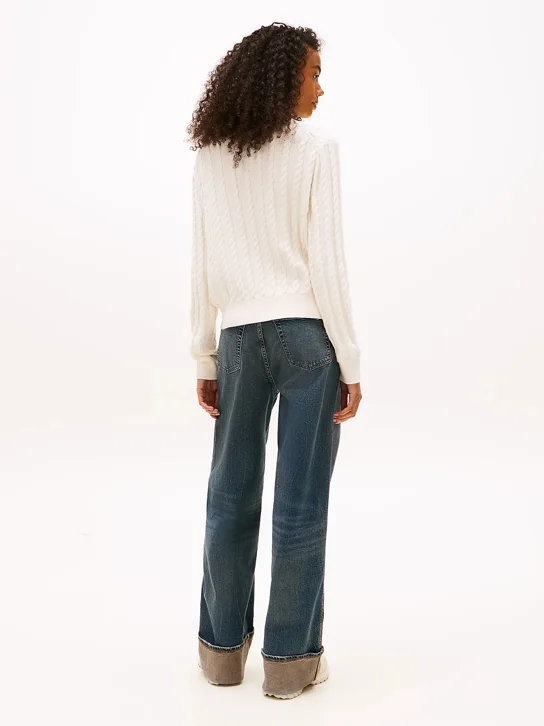 TOMMY JEANS Áo Cardigan Nữ Tay Dài TJW Cable Essential Cardigan