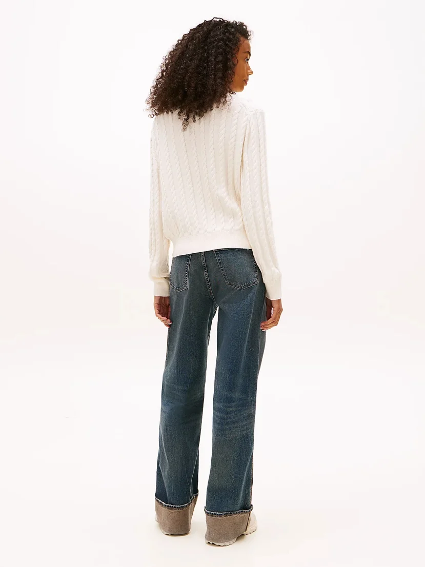 TOMMY JEANS Áo Cardigan Nữ Tay Dài TJW Cable Essential Cardigan