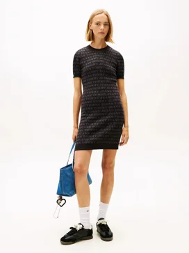 TOMMY JEANS Đầm Nữ TJW Aop Spellout Sweater Dress