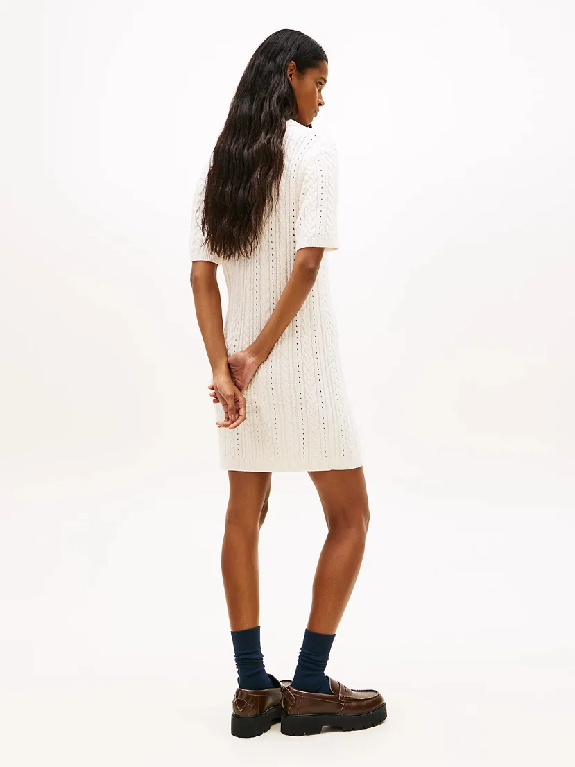 TOMMY JEANS Đầm Nữ TJW Gmd Cable Swt Polo Dress