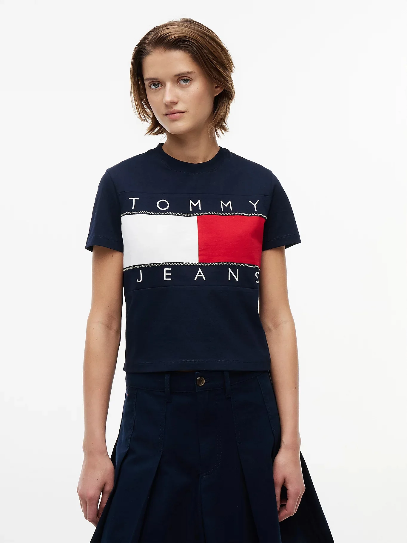 TOMMY JEANS Áo Thun Nữ Tay Ngắn TJW Reg Flag SS Tee Ext