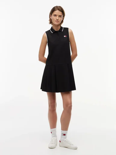 TOMMY JEANS Đầm Nữ TJW Badge Plted Sl Pique Dress s