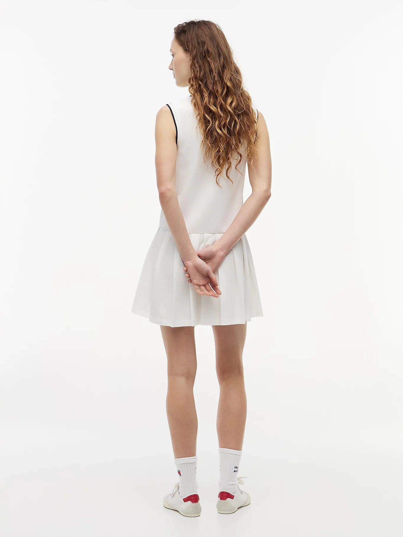 TOMMY JEANS Đầm Nữ TJW Badge Plted Sl Pique Dress s