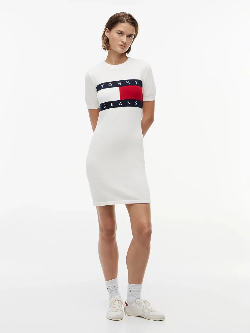 TOMMY JEANS Đầm Nữ TJW Flag SS Sweater Dress