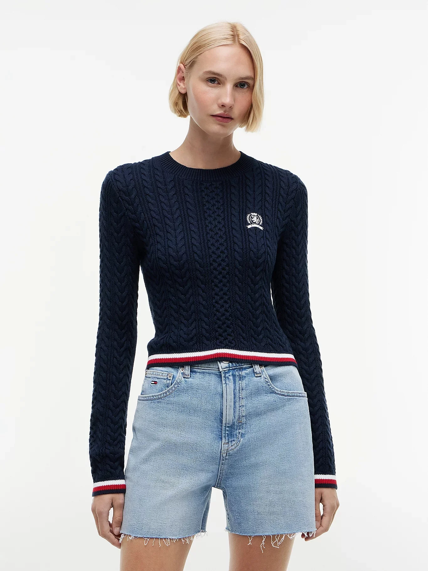 TOMMY JEANS Áo Sweater Nữ Tay Dài TJW RWB Tipping Sweater