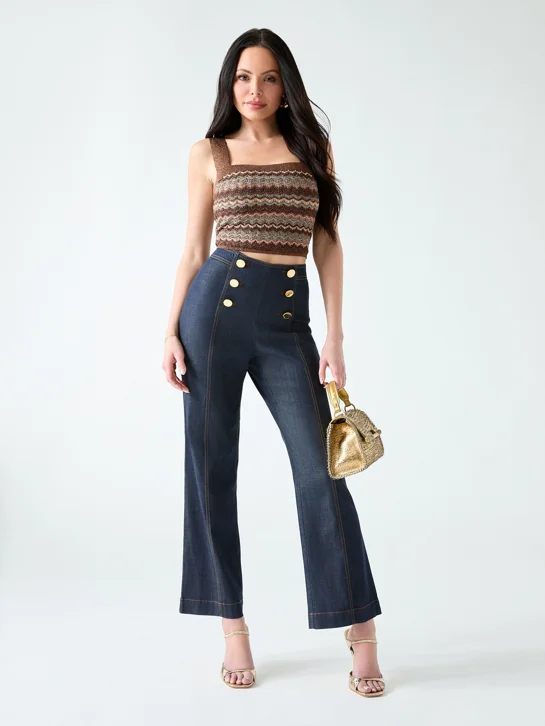 GUESS MARCIANO Quần Jeans Nữ - Katie Straight Buttoned Pants
