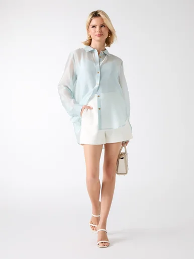 GUESS MARCIANO Áo Sơ Mi Kiểu Nữ - Tea Ls Straight Shirt