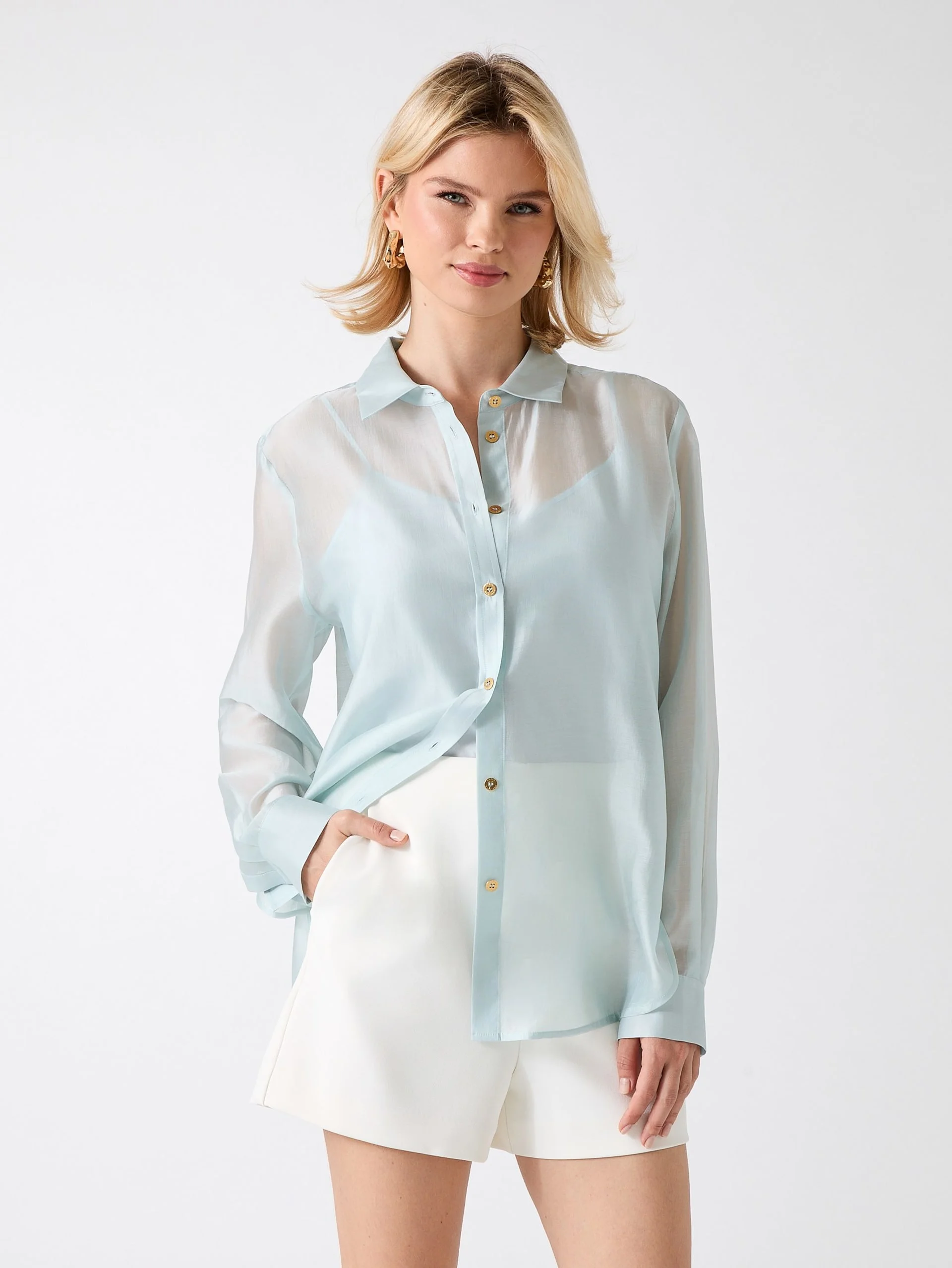 GUESS MARCIANO Áo Sơ Mi Kiểu Nữ - Tea Ls Straight Shirt