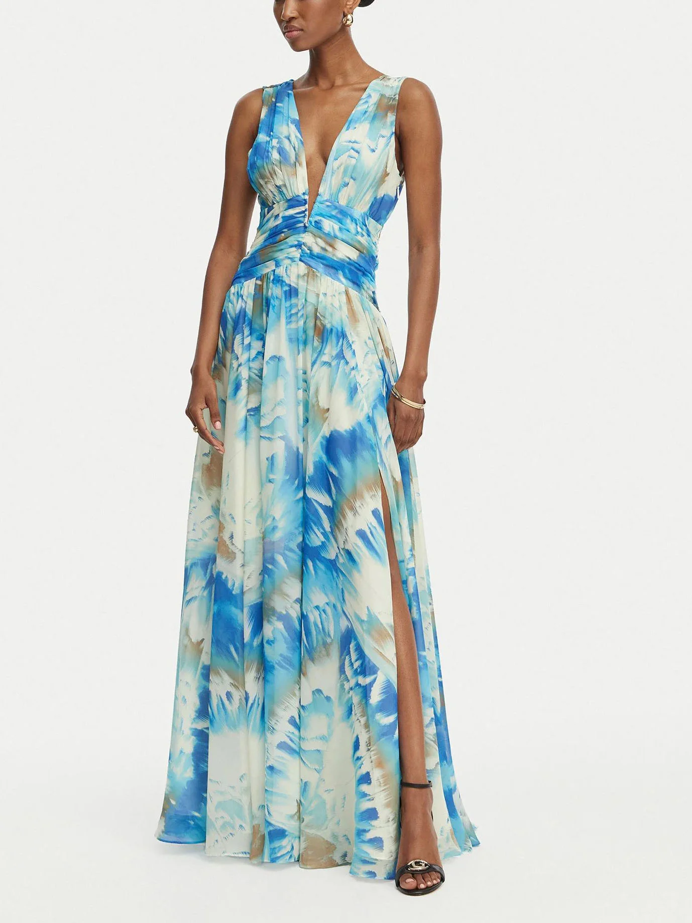 GUESS MARCIANO Đầm Nữ - Adela V Neck Long Dress