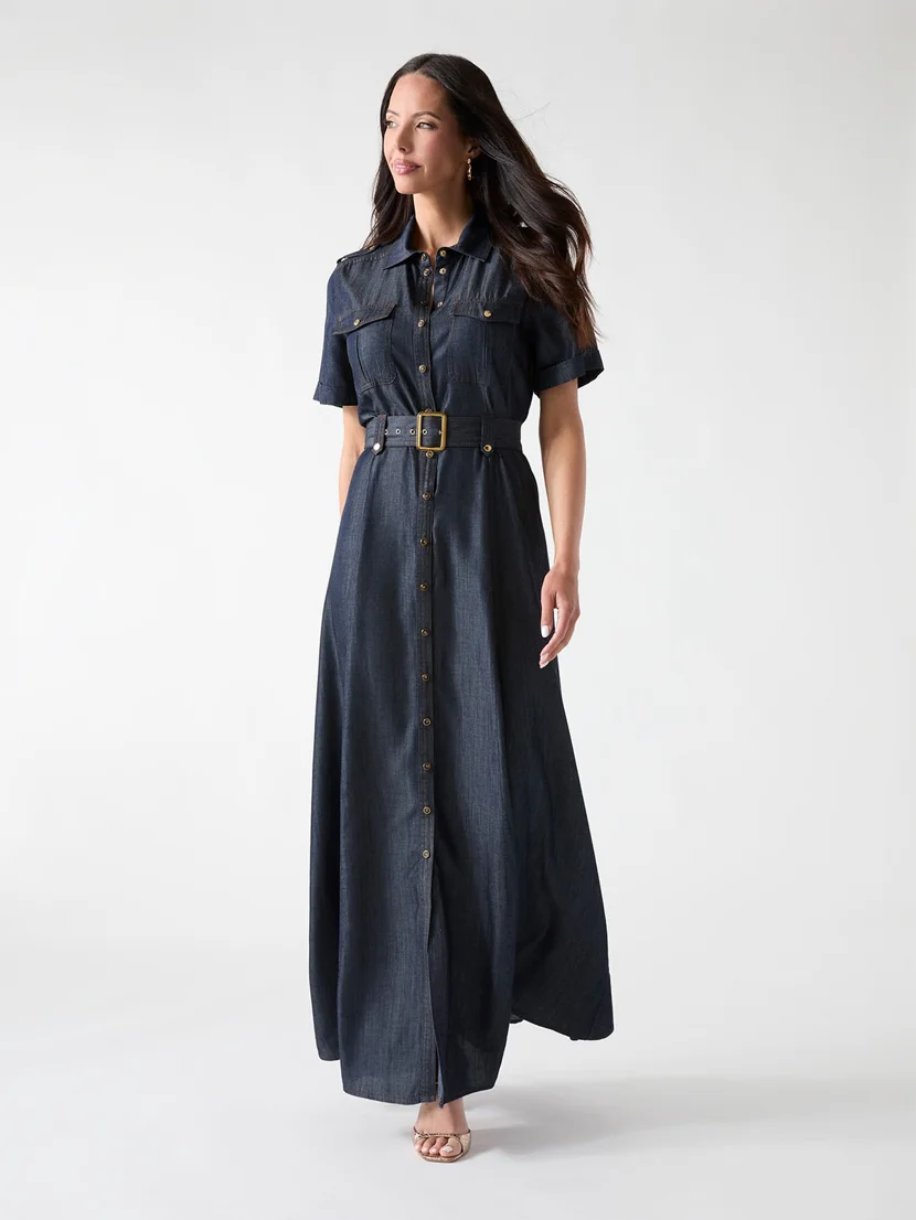 GUESS MARCIANO Đầm Nữ - Katie Buttoned Long Dress
