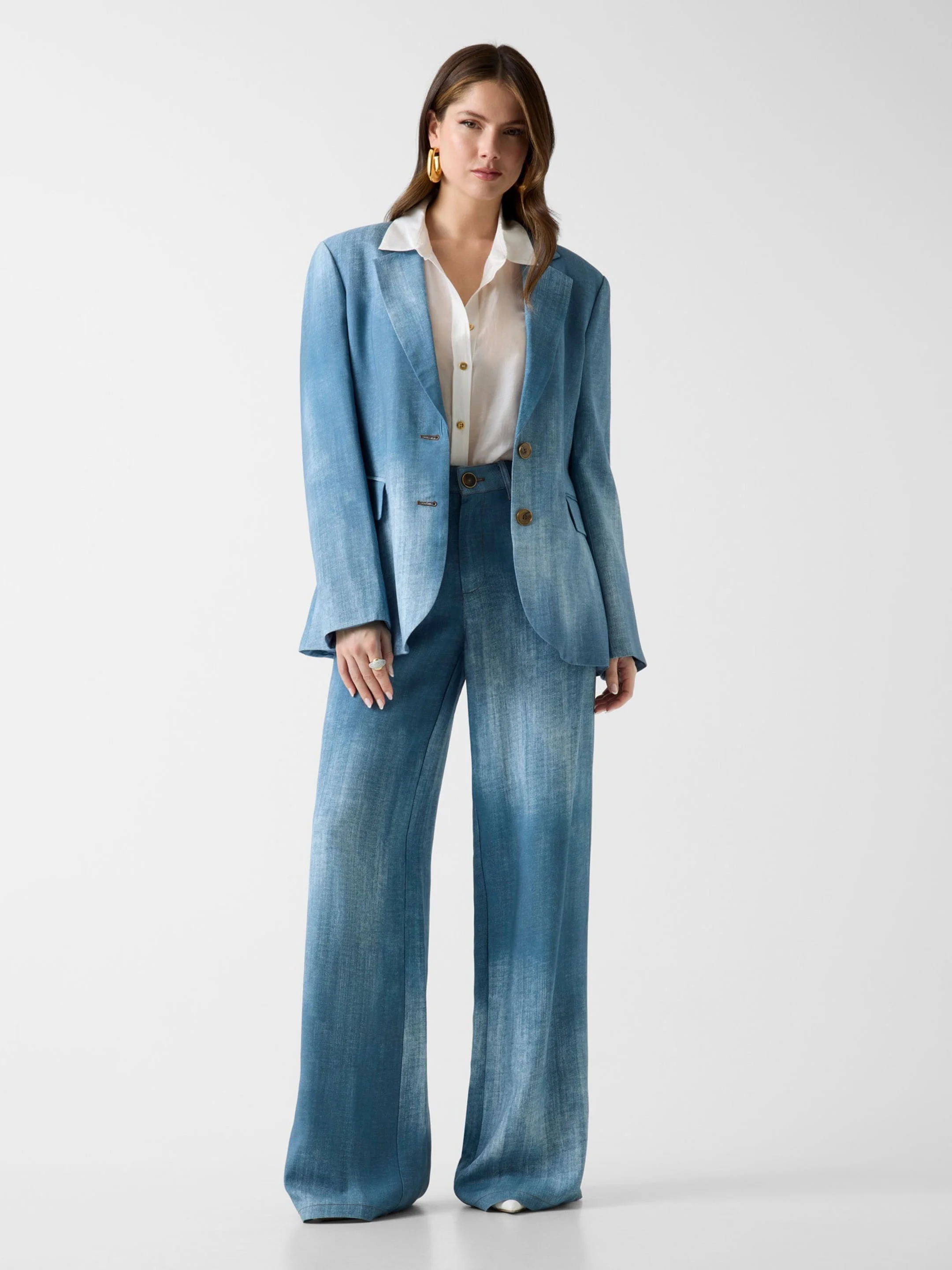 GUESS MARCIANO Áo Blazer Jeans Nữ - Jen Printed Blazer