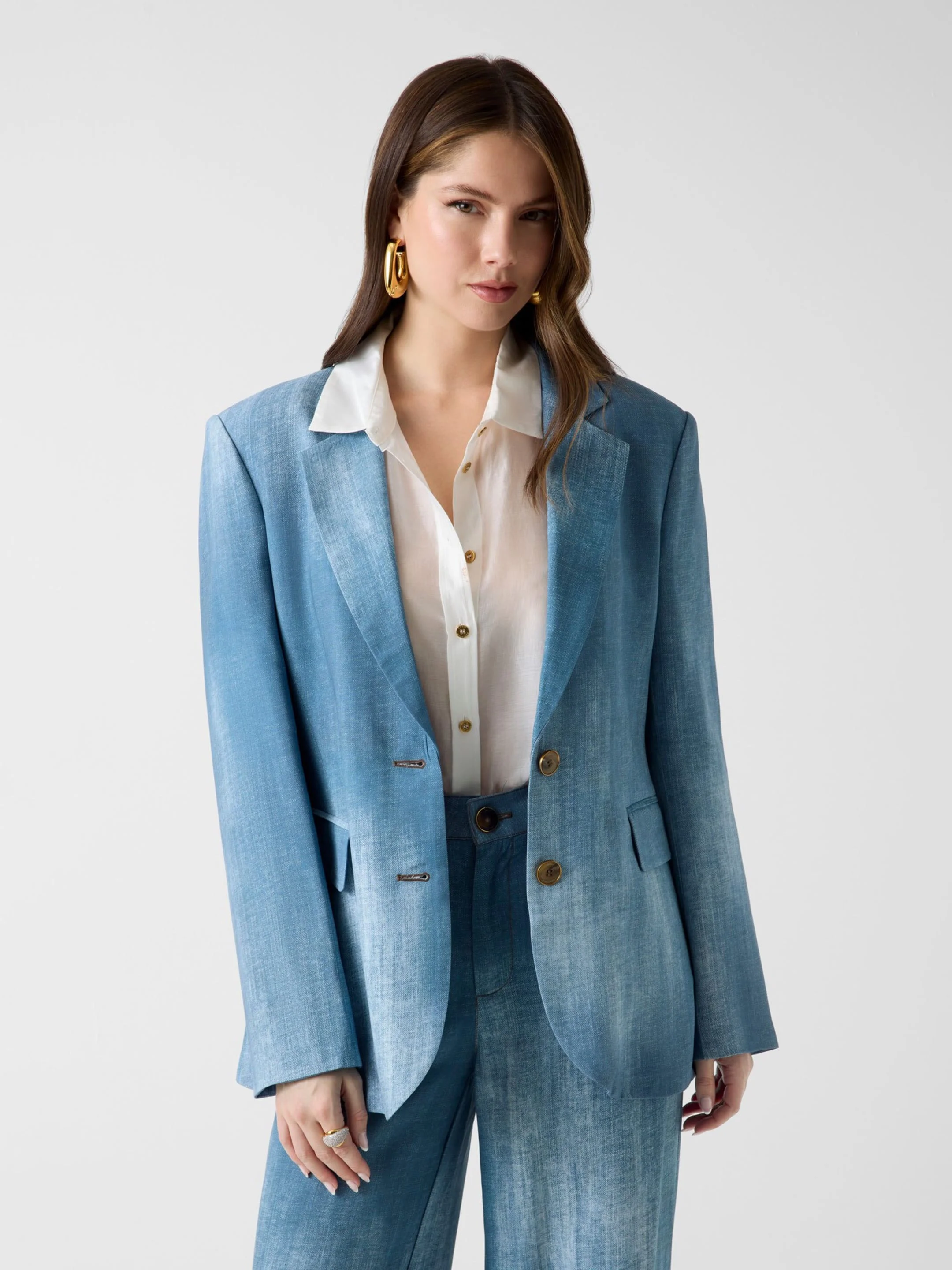 GUESS MARCIANO Áo Blazer Jeans Nữ - Jen Printed Blazer