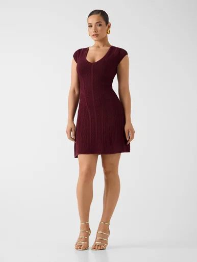 GUESS MARCIANO Đầm Nữ - Lajin V Neck Fit And Flare Dr