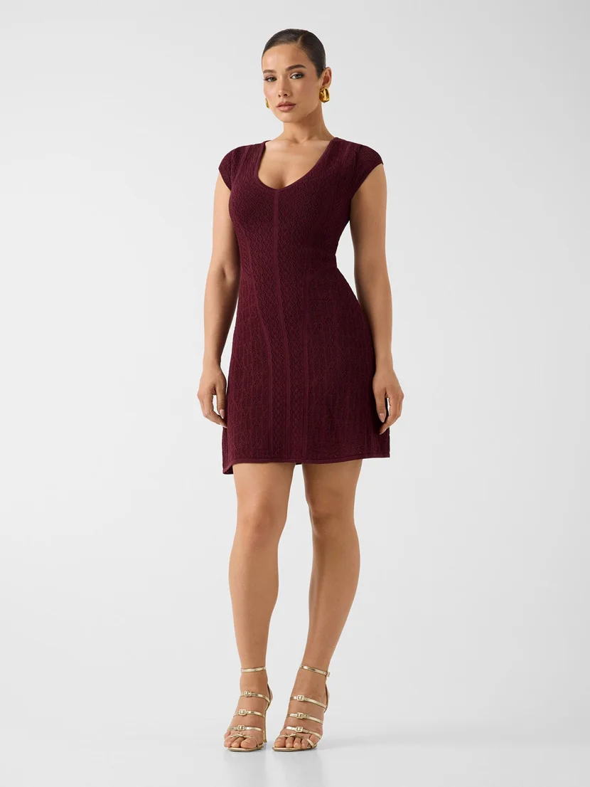 GUESS MARCIANO Đầm Nữ - Lajin V Neck Fit And Flare Dr