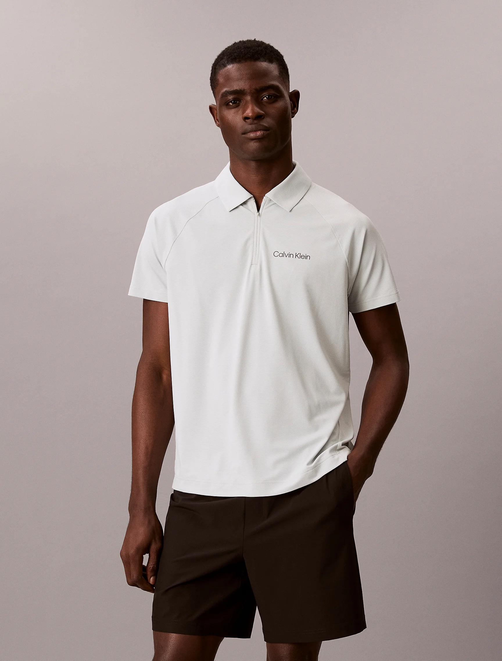 CK SPORT Áo Polo Thể Thao Nam Pique Zip Polo